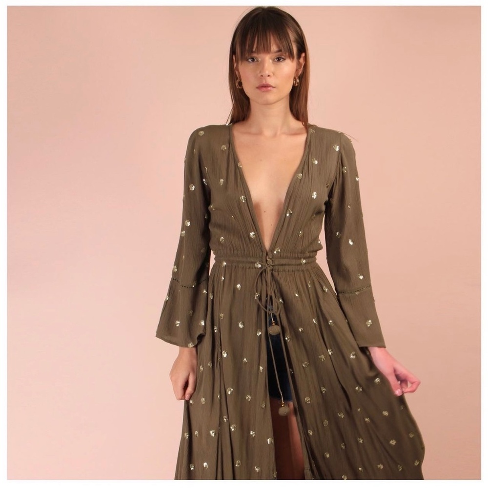 Goa Paris Kimono - Dress Nissa in Khaki color in size small.